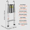 VEVOR Telescoping Ladder, 18.5 FT Aluminum One-button Retraction Collapsible Extension Ladder, 400 LBS Capacity with Non-slip Feet, Portable Multi-pur