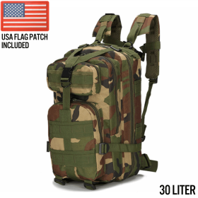 XG-MB30 - Small Tactical Backpack Survival Assault Bag 30 Liter (Color: Jungle CamoSize)
