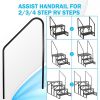 Hot Tub Steps Outdoor, 2 RV Steps with Handrail, Portable RV Stairs 3 Step, Heavy Duty Truck Camper Steps Ladders for Travel Trailers, 5th Wheel, Moto