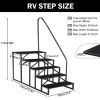 Hot Tub Steps Outdoor, 2 RV Steps with Handrail, Portable RV Stairs 3 Step, Heavy Duty Truck Camper Steps Ladders for Travel Trailers, 5th Wheel, Moto