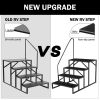 Hot Tub Steps Outdoor, 2 RV Steps with Handrail, Portable RV Stairs 3 Step, Heavy Duty Truck Camper Steps Ladders for Travel Trailers, 5th Wheel, Moto