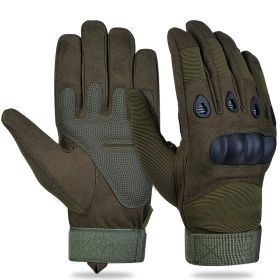 XG-TG1 Tactical Self Defense Gloves Hard Knuckle (Full Finger) (Color: Army GreenSize)